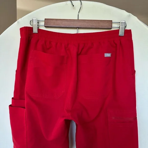 FIGS Yola Skinny Scrub Pants in Red, size S Tall - Picture 4 of 6